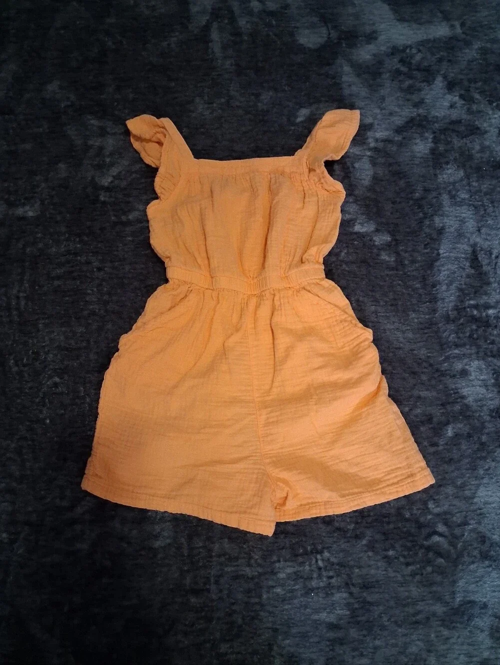 Wonder Nation Orange Shorts Sleeveless Romper Girls 7/8 100% Cotton
